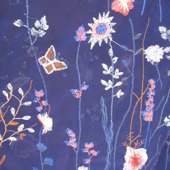  Mac Duggal Embroidered Bustier Gown Dress Indigo - Picture 9 of 14